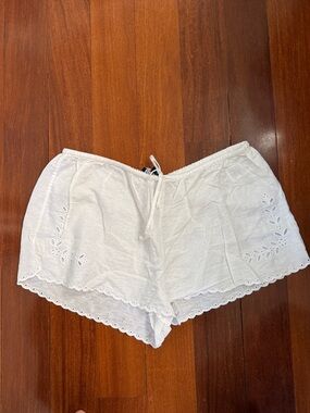 J Crew White Eyelet Drawstring Shorts